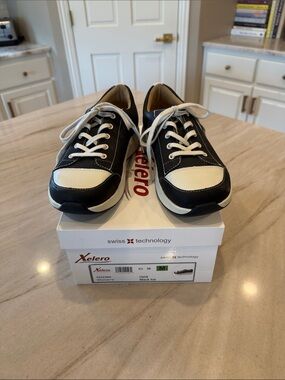 Xelero Black and White Lace-Up Sneakers